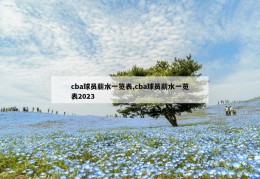 cba球员薪水一览表,cba球员薪水一览表2023