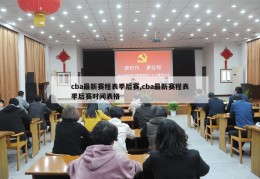 cba最新赛程表季后赛,cba最新赛程表季后赛时间表格